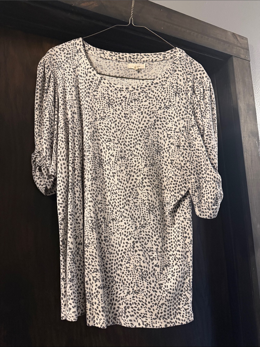 Maurices White and Black Speckle Scoop Neck Top